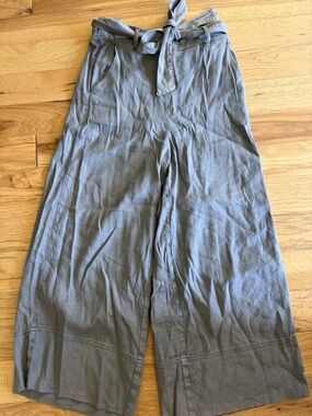 Splendid Olive Tie-Waist High-Rise Wide Leg Pants